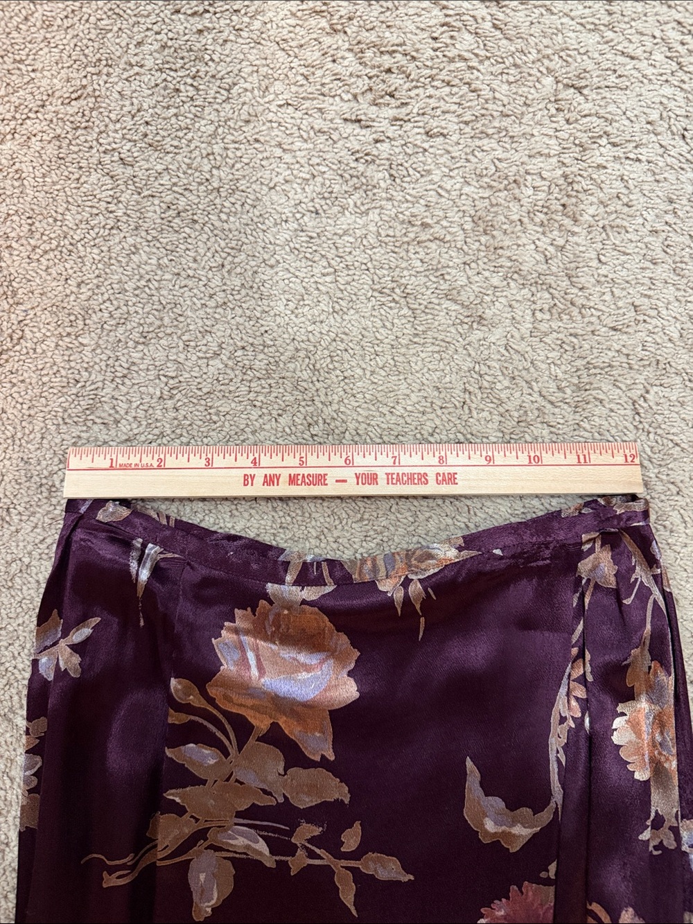 Vintage Laura Ashley Burgundy Floral Maxi Skirt - Picture 4 of 4
